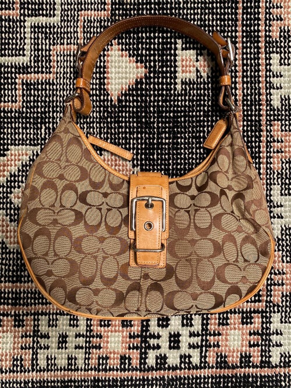 Coach Vintage Y2K Monogram Soho Crescent Shoulder Bag